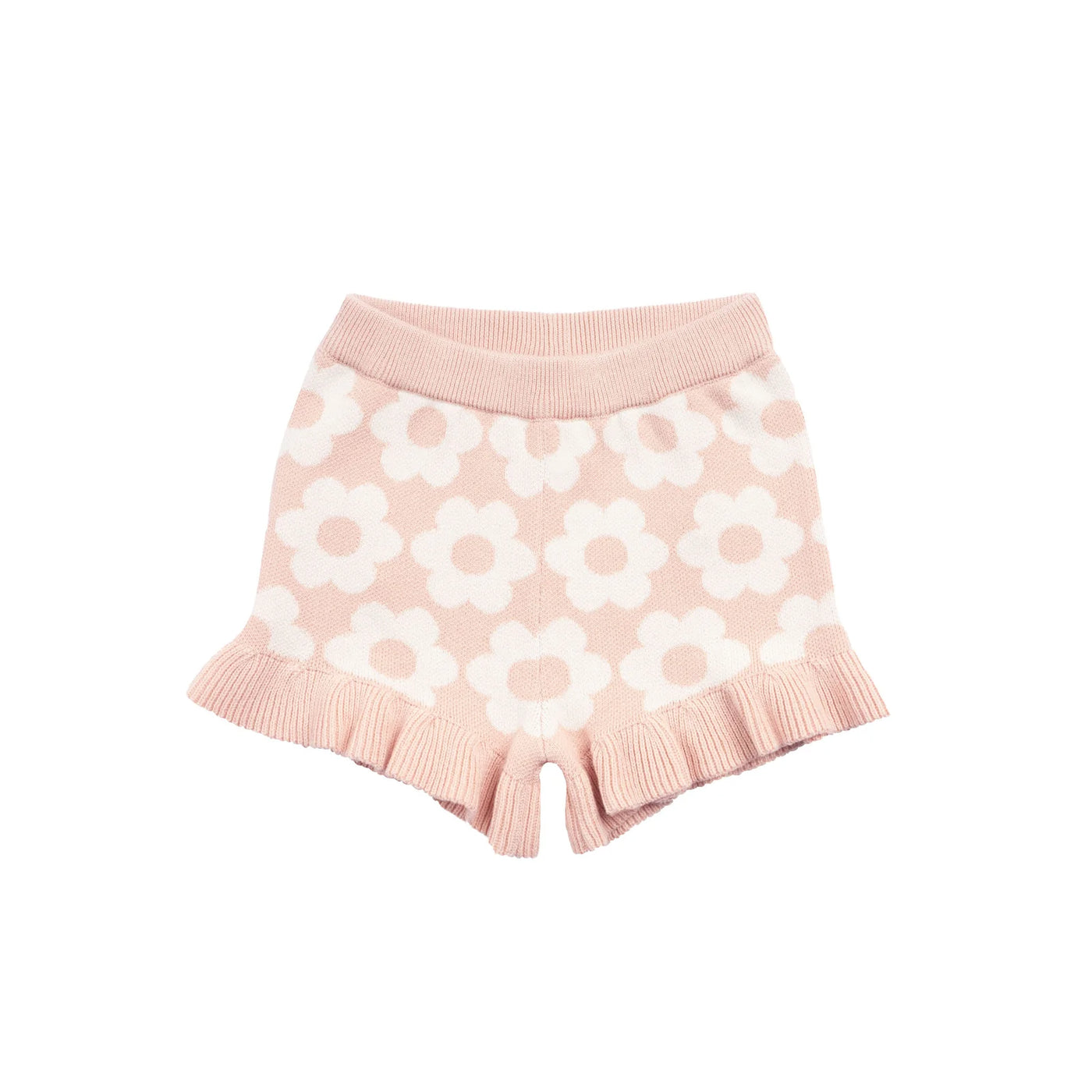 Jacquard Knit Frill Short - Pearl