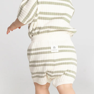 Knit Rib Short - Sage Stripe