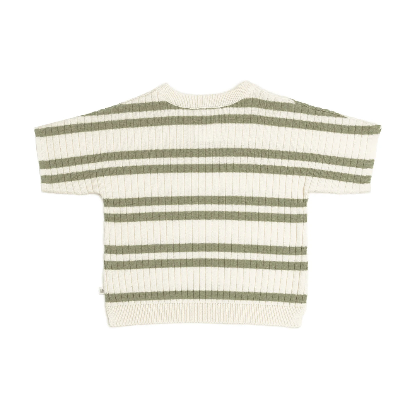 Slouchy Knit Rib Tee - Sage Stripe