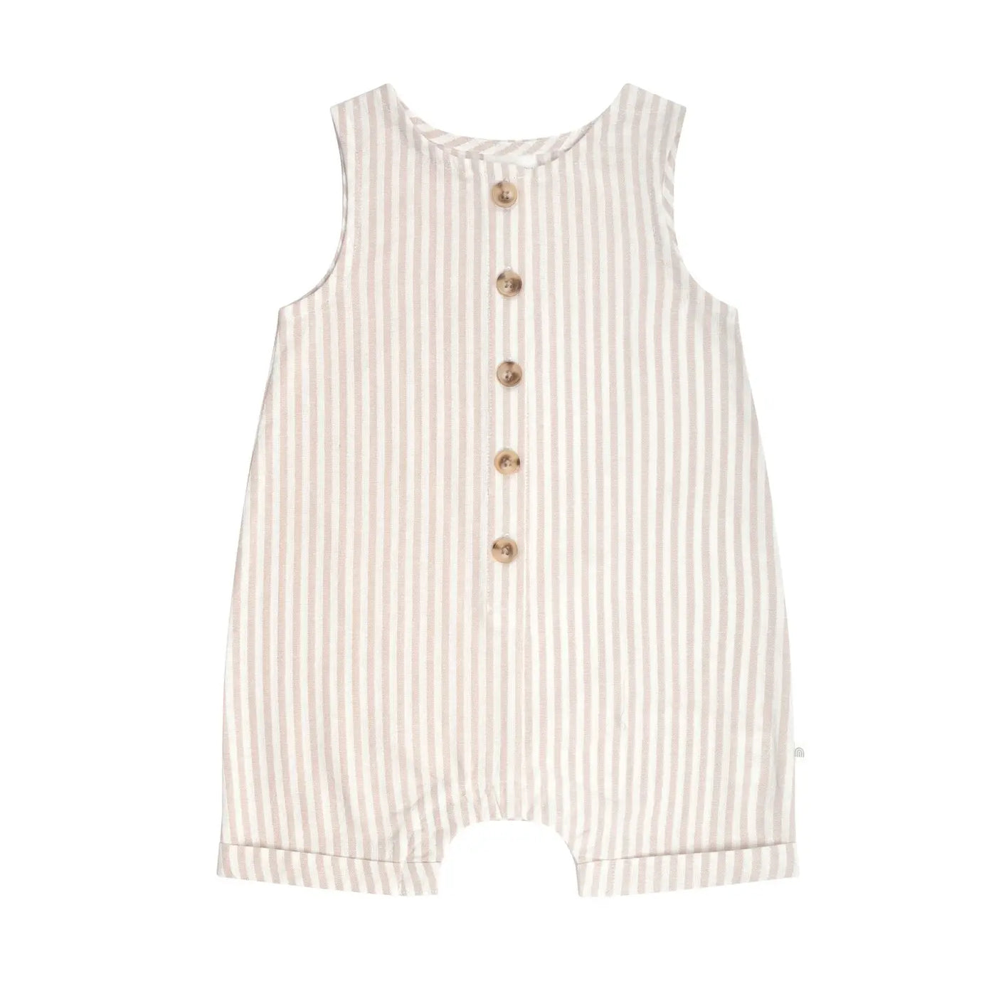 Slouchy Sleeveless Shortall - Sandstone Stripe