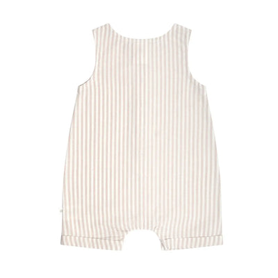 Slouchy Sleeveless Shortall - Sandstone Stripe