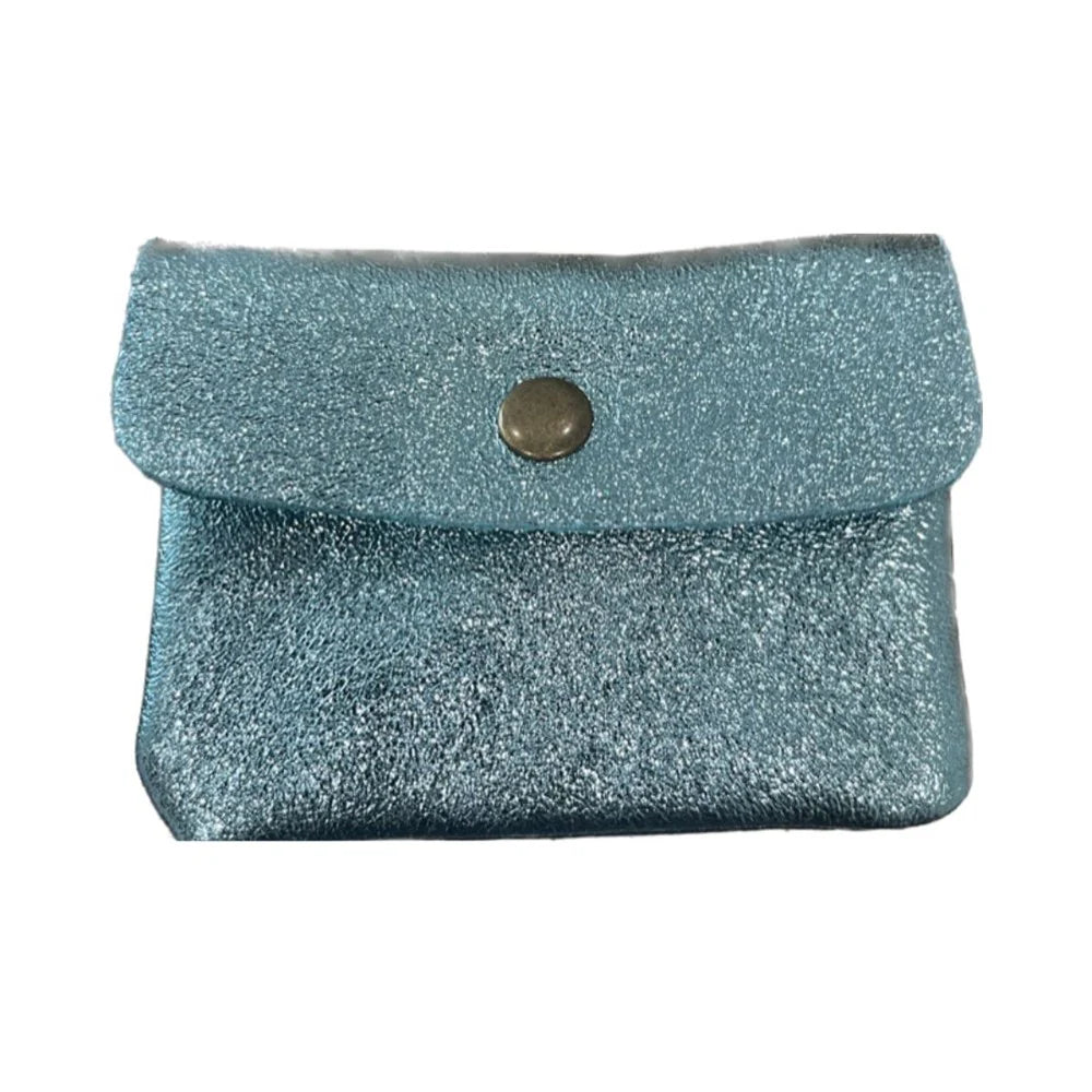 Coin Purse Metallic Aqua