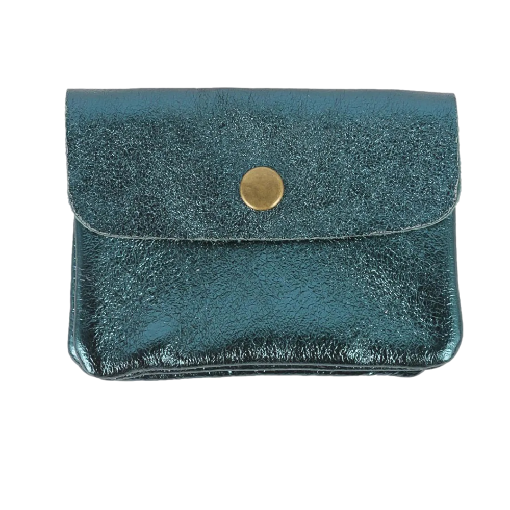 Coin Purse Metallic Emerald