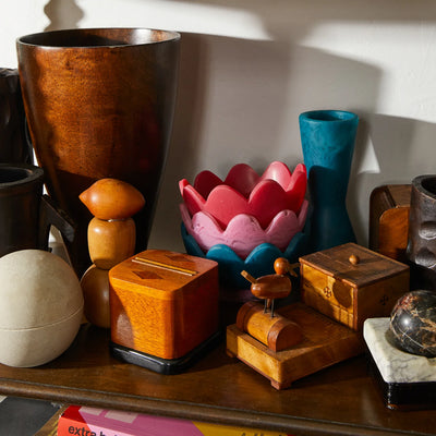 table with vases and bowls