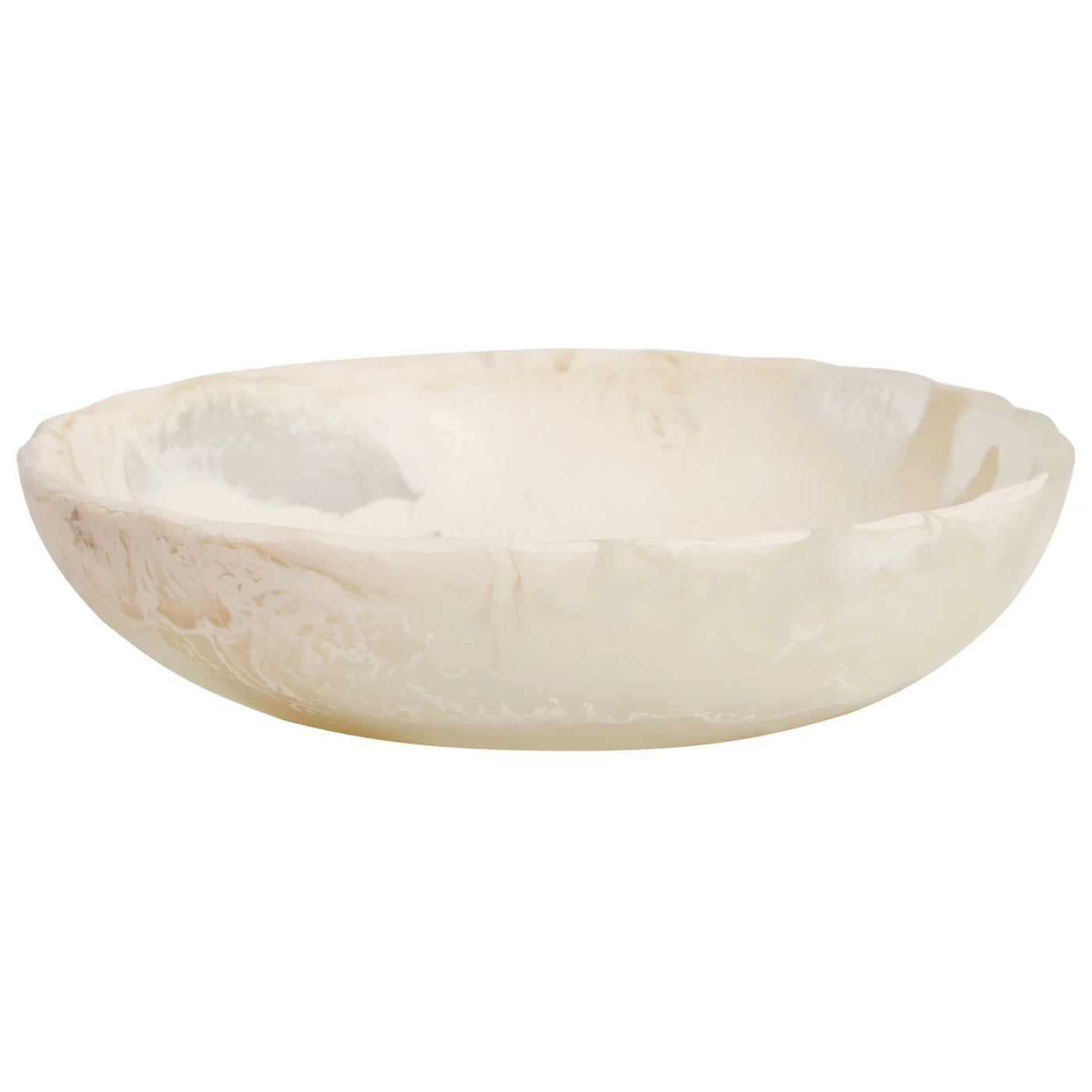 side view of sage and clare toni bowl in vanilla colour