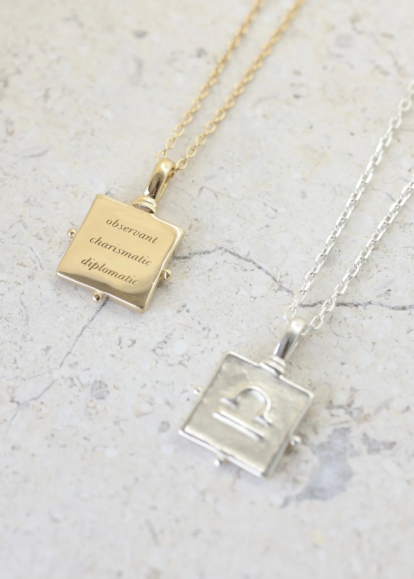 Libra Zodiac Necklace - Gold