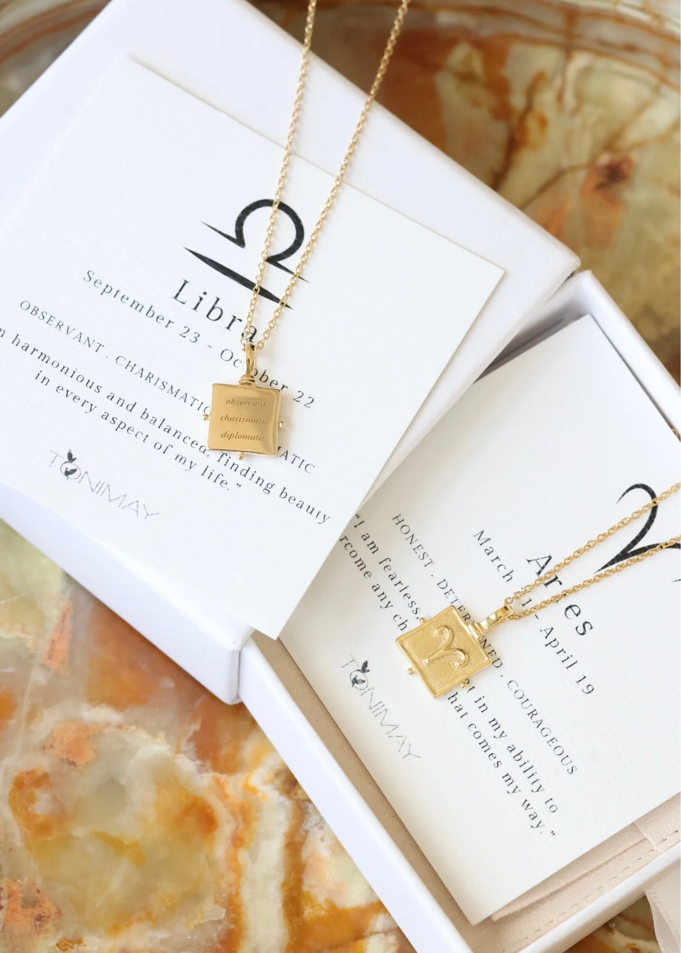 Libra Zodiac Necklace - Gold