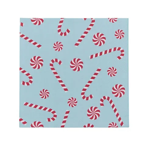 Xmas Candy Blue Paper Napkins